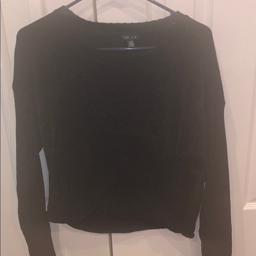 Black velour sweater